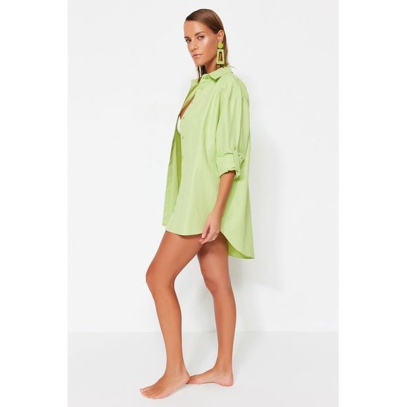 NWT Trendyol Relaxed fit Shirt collar Woven Shirt - Picture 3 of 12